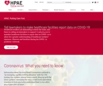 Hpae.org(Health Professionals & Allied Employees) Screenshot