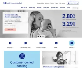 Hpbank.com.au(A bank that cares for those who care) Screenshot