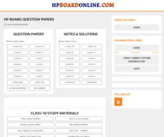 Hpboardonline.com(HP Board QUESTION PAPERS ALL CLASS) Screenshot