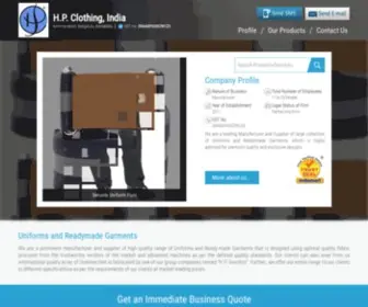 HPclothing.in(School Uniform and Hospital Uniform Manufacturer) Screenshot