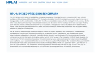 HPL-AI.org(HPL-AI Mixed-Precision Benchmark) Screenshot