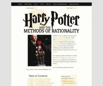 Hpmor.com(Harry Potter and the Methods of Rationality) Screenshot