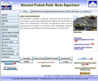 HPPWD.gov.in(Public Works Department) Screenshot