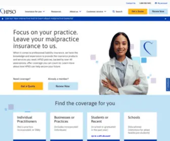Hpso.com(Malpractice insurance for Healthcare Providers) Screenshot