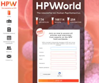 HPvworld.com(The newsletter on Human Papillomavirus. HPW) Screenshot