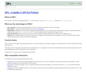 HPYproject.org(HPy) Screenshot