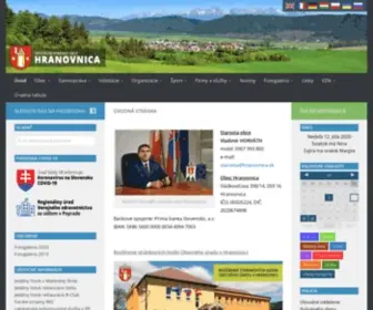 Hranovnica.sk(Úvodná stránka) Screenshot