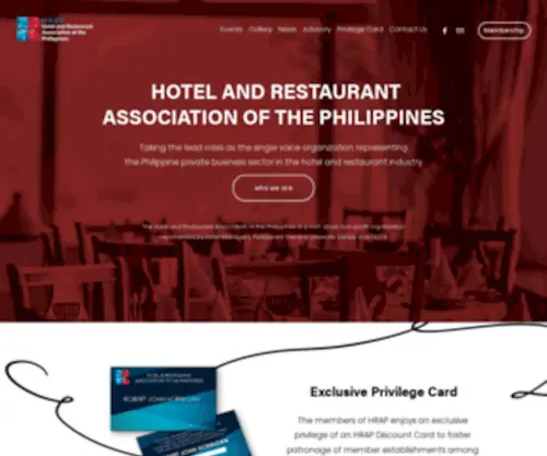 Hrap.org.ph(Hotel & Restaurant Association of the Philippines) Screenshot