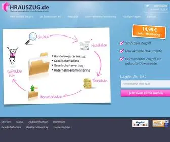 Hrauszug.de(Handelsregisterauszug schnell und zuverlässig) Screenshot