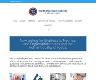 Hrilabs.org(Health Research Institute) Screenshot