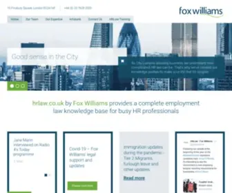 Hrlaw.co.uk(By Fox Williams) Screenshot