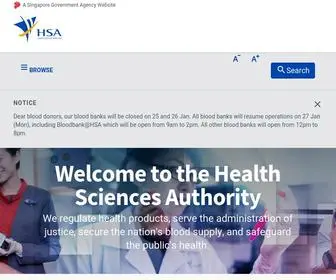 Hsa.gov.sg(Health Sciences Authority (HSA)) Screenshot