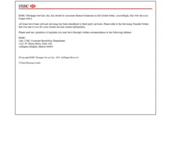 HSBcmortgageservices.com(HSBC Mortgage Services) Screenshot