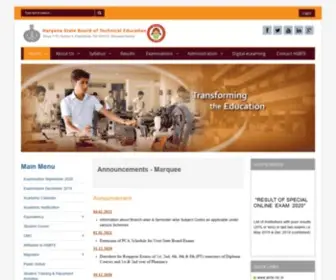 HSbte.org.in(Haryana State Board of Technical Education) Screenshot