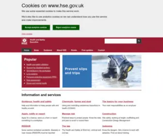 Hse.gov.uk(Information about health and safety at work) Screenshot