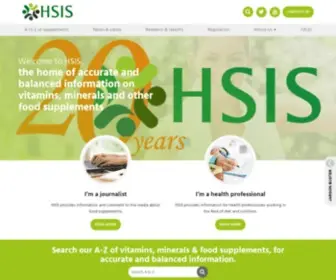 Hsis.org(The Health & Food Supplements Information Service) Screenshot