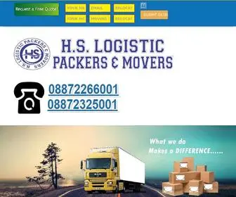 Hslogisticmovers.com(H.S.Logistics Packers and movers services) Screenshot