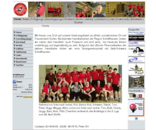 HSP-Handball.ch(Handballverein St. Peter Schaffhausen) Screenshot