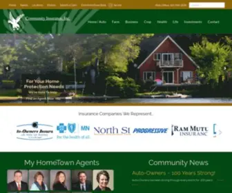 HTBmninsurance.com(Community Insurance of HomeTown Bank in MN offers Agents in these Minnesota locations) Screenshot