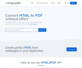 HTM2PDF.co.uk(Fast HTML to PDF API service) Screenshot