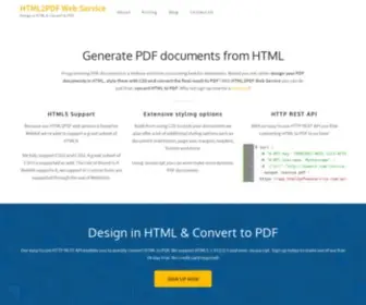 HTML2PDfwebservice.com(Design in HTML & Convert to PDF) Screenshot