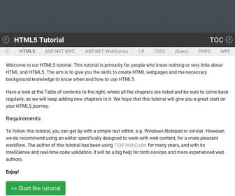 HTML5-Tutorial.net(The complete HTML5 tutorial) Screenshot