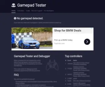 HTML5Gamepad.com(Hardware Tester) Screenshot