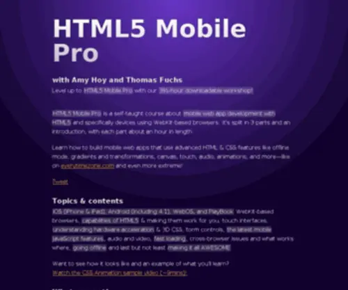 HTML5Mobilepro.com(HTML5 Mobile Pro Download Edition) Screenshot