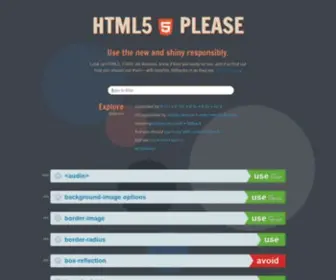 HTML5Please.com(HTML5 Please) Screenshot