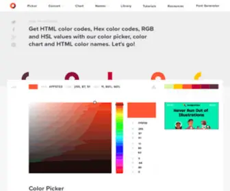 HTMlcolorcodes.com(HTML Color Codes) Screenshot