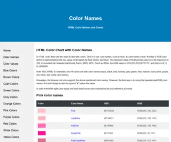 HTMlcolorname.com(HTML Color Names) Screenshot