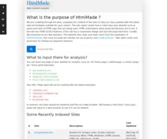 HTMlmade.com(Web content analysis) Screenshot