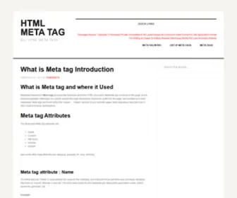 HTMlmetatag.com(HTMlmetatag) Screenshot