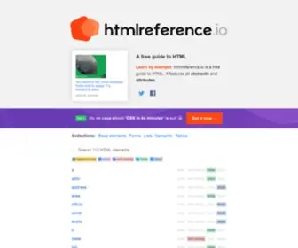 HTMlreference.io(A free guide to all html elements and attributes) Screenshot