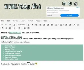 HTMltidy.net(HTML Tidy) Screenshot