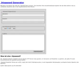 Htpasswdgenerator.de(Htpasswd Generator) Screenshot