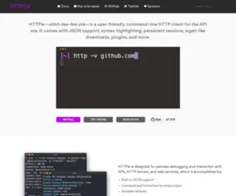 HTtpie.org(Command-line HTTP client for the API era) Screenshot