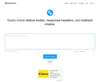 HTTPstatus.io(HTTP Status Code Checker) Screenshot