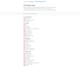 HTTPstatuses.com(HTTP Status Codes Glossary) Screenshot