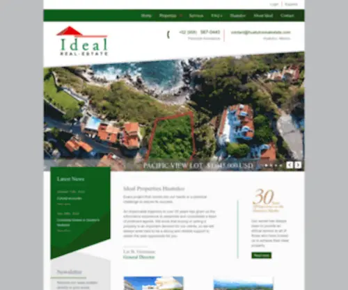 Huatulcorealestate.com(Ideal Properties) Screenshot