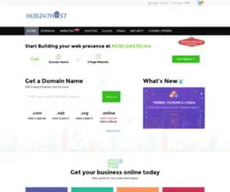 Hub247Host.com(Domain names & web hosting company) Screenshot