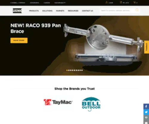 Hubbell-Raco.com(Hubbell RACO) Screenshot