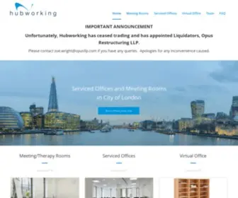 Hubworking.net(London conference venues) Screenshot