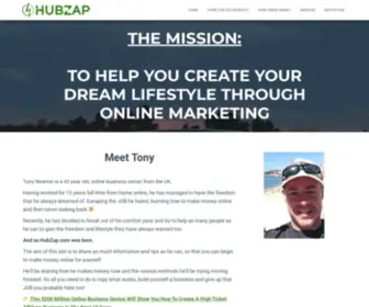 Hubzap.com(How To Create Your Dream Lifestyle With Online Marketing) Screenshot