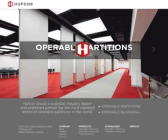 Hufcoreurope.com(Operable Partitions & Glasswall) Screenshot