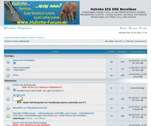Hufrehe-Forum.de(Hufrehe ECS EMS Borreliose) Screenshot