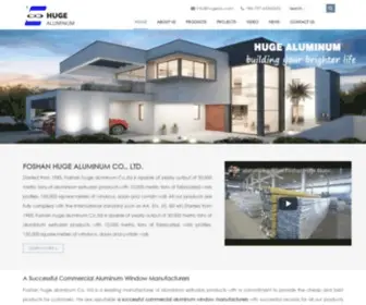 Hugealu.com(Best Commercial Aluminum Window Manufacturers & Suppliers) Screenshot