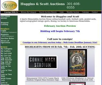 Hugginsandscott.com(Sports Memorabilia Auction selling Baseball Cards) Screenshot