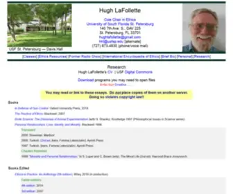 Hughlafollette.com(Hugh LaFollette) Screenshot