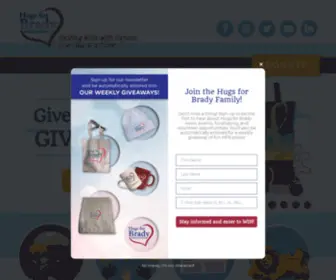 Hugsforbrady.org(Hugs for Brady Foundation) Screenshot
